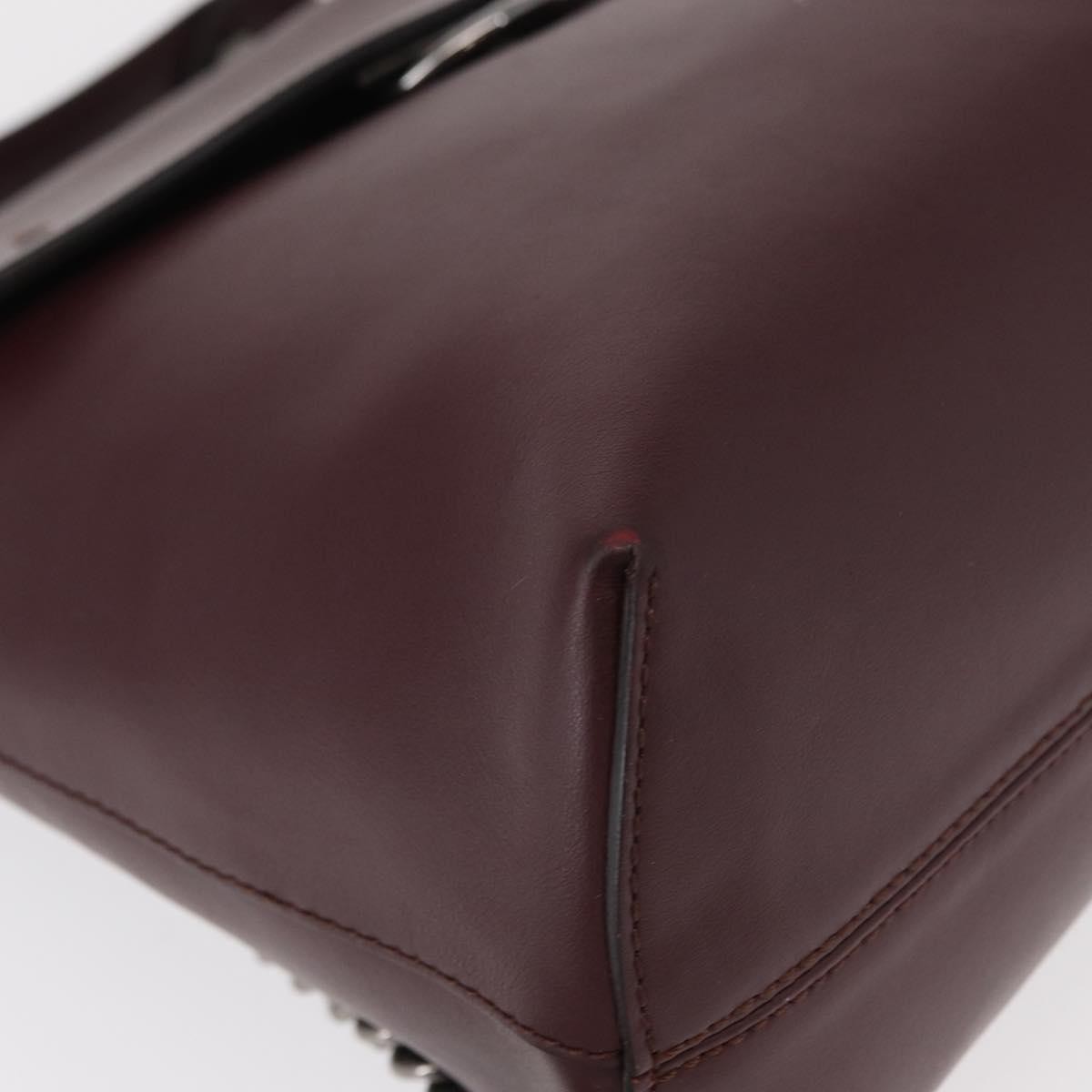 Fendi Back To School Leather Burgundy Leather Backpack Bag (Pre-Owned)