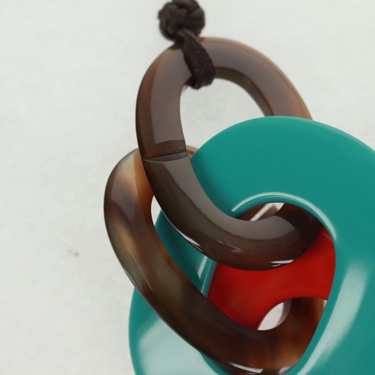 Hermes Karamba Lacquered Buffalo Horn And Waxed Cotton Multicolour Plastic Necklace Jewelry (Pre-Owned)