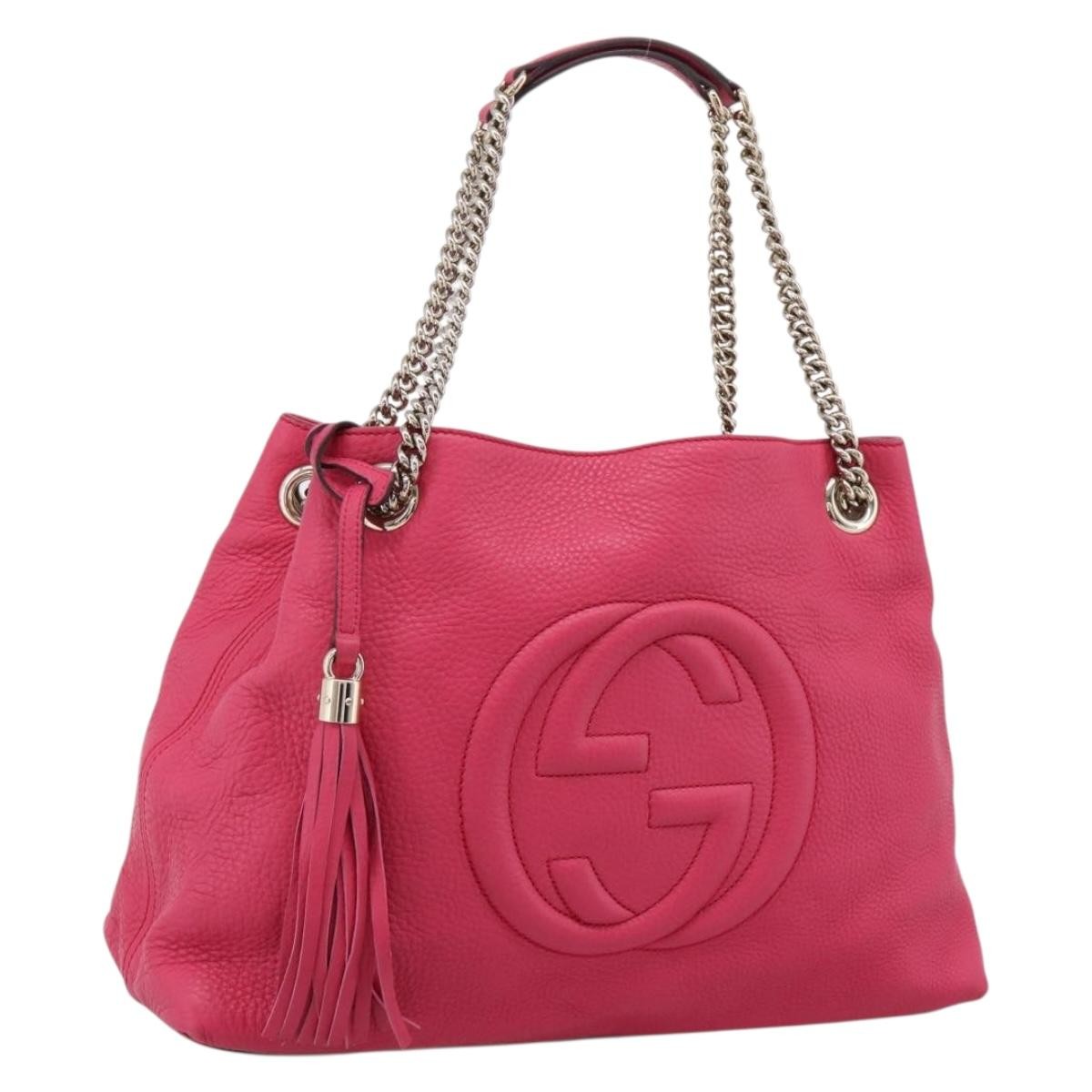 Gucci Soho Chain Strap Leather Pink Leather Shoulder Bag Bag (Pre-Owned)