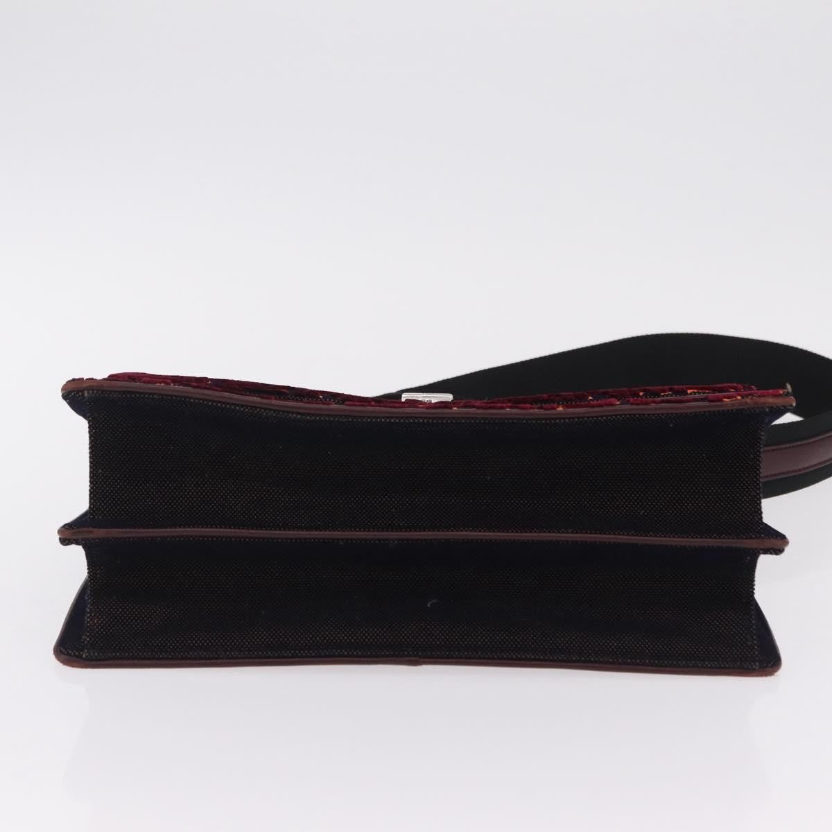 Christian Dior Diorama Flap Oblique Velvet And Canvas Red Velvet Handbag (Pre-Owned)