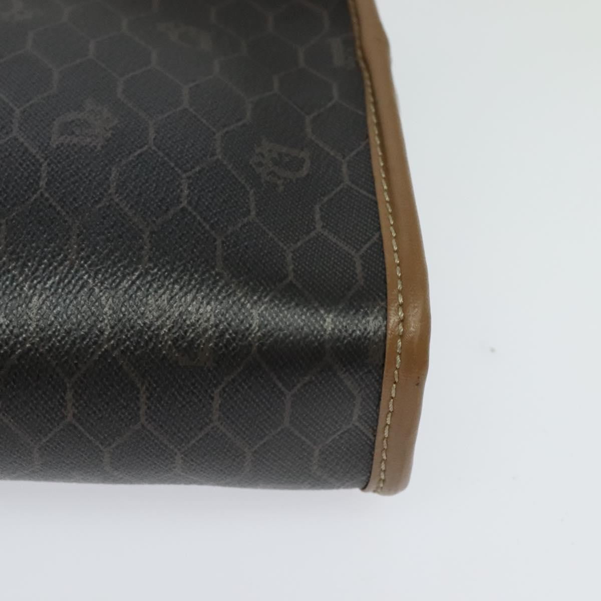 Christian Dior Vintage Honeycomb Zip Canvas And Leather Black Canvas Clutche & Pouche Bag (Pre-Owned)