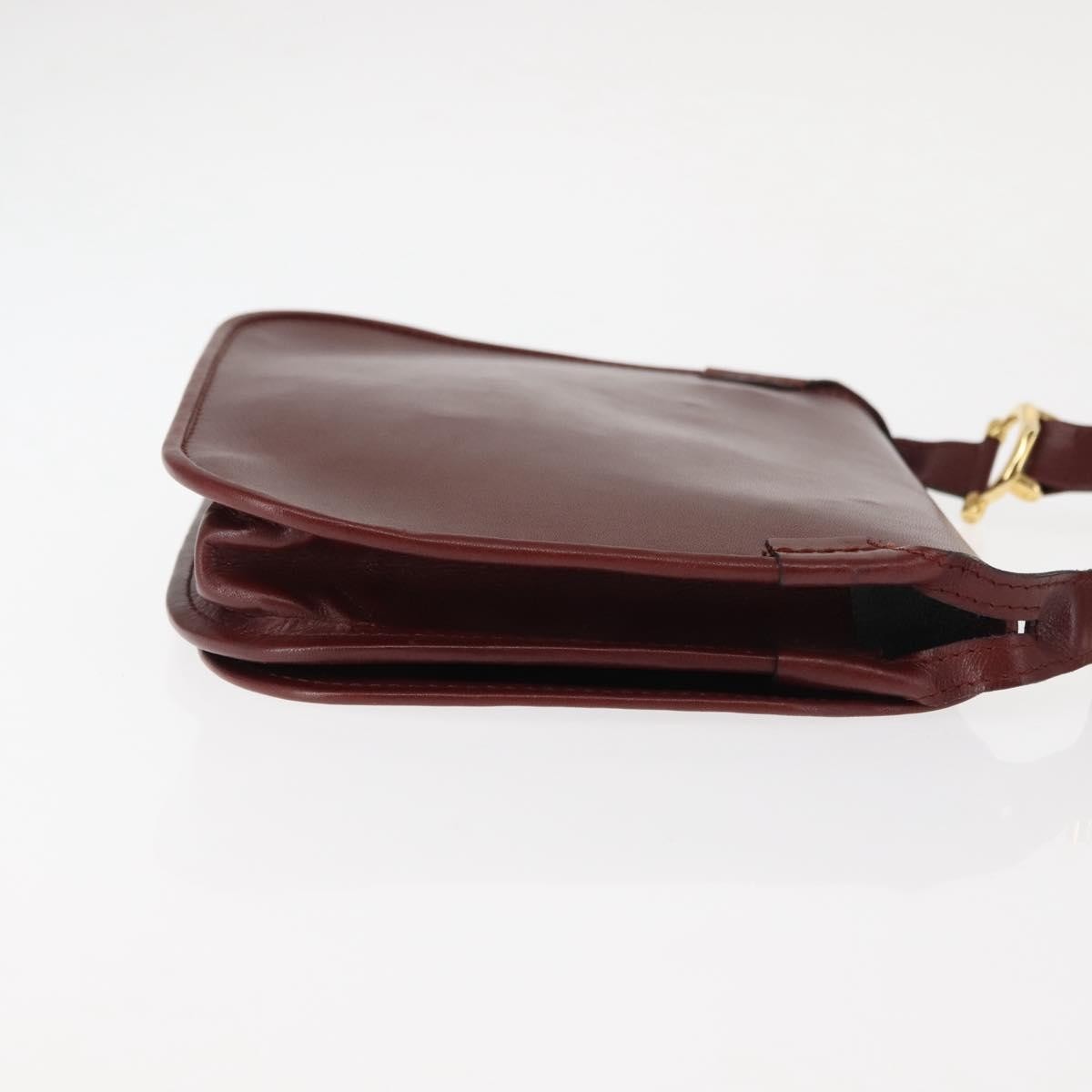 Cartier Must De Cartier Leather Burgundy Leather Shoulder Bag Bag (Pre-Owned)