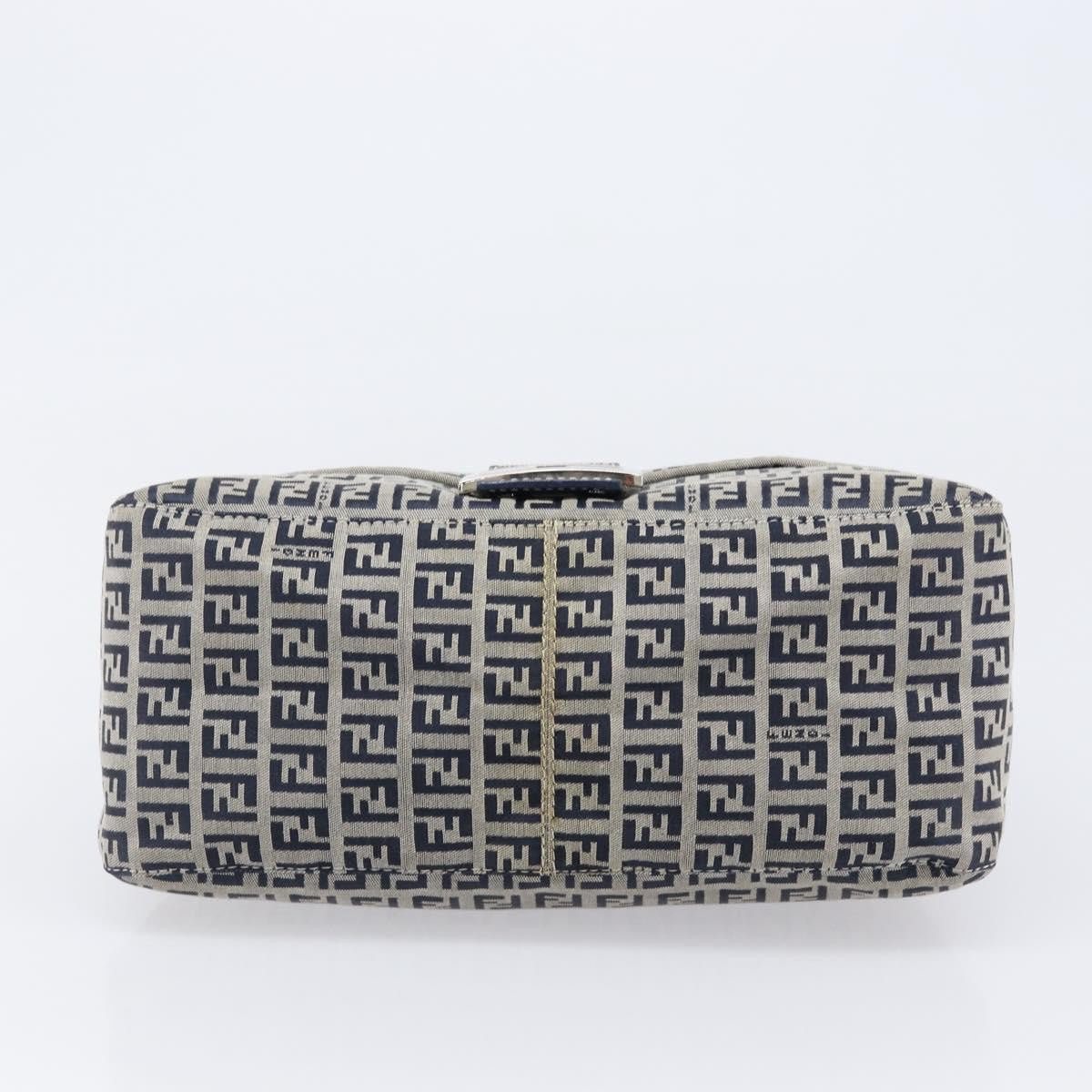 Fendi Zucchino Canvas Mamma Baguette Canvas Navy Canvas Shoulder Bag Bag (Pre-Owned)