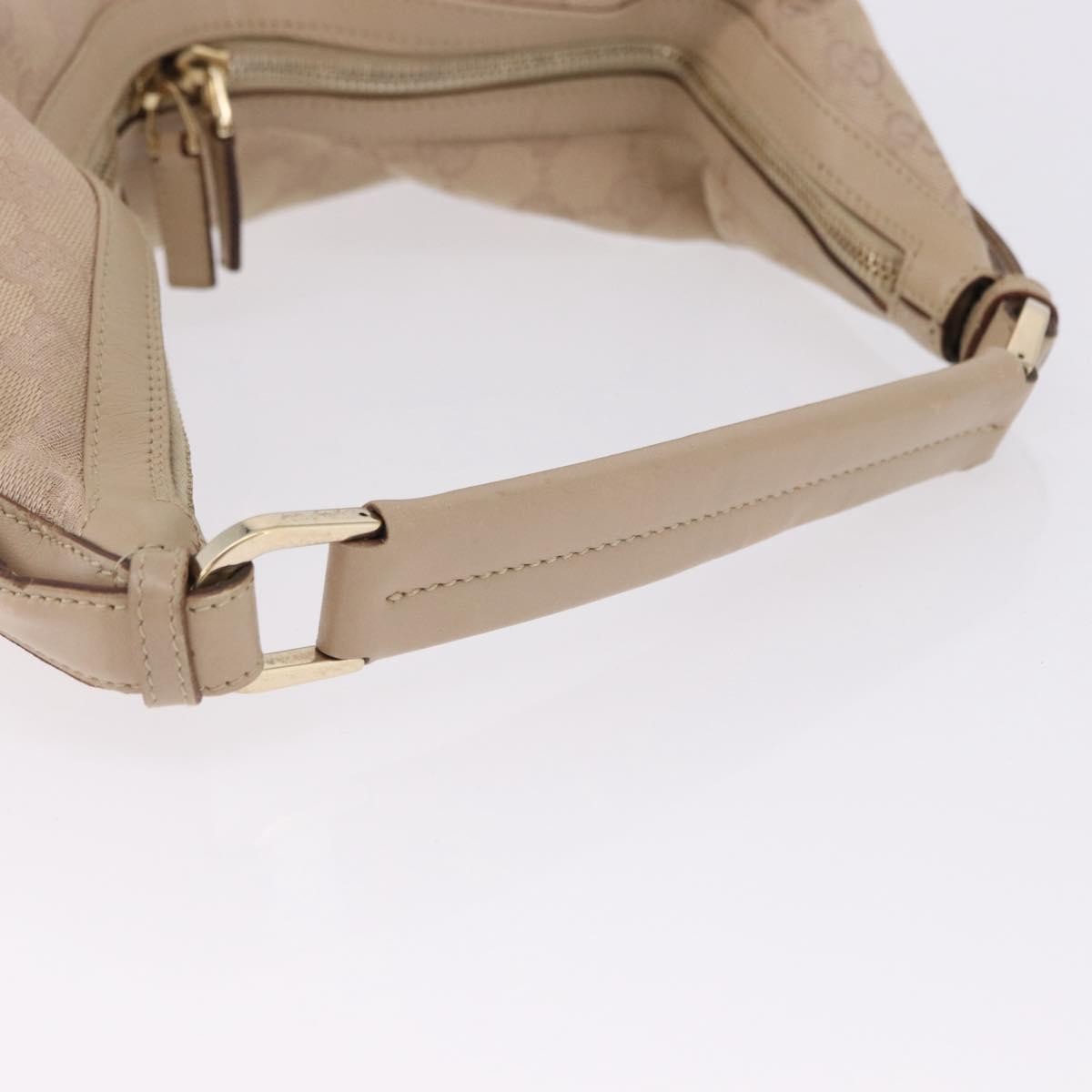 Gucci Zip Hobo Canvas Beige Canvas Handbag (Pre-Owned)