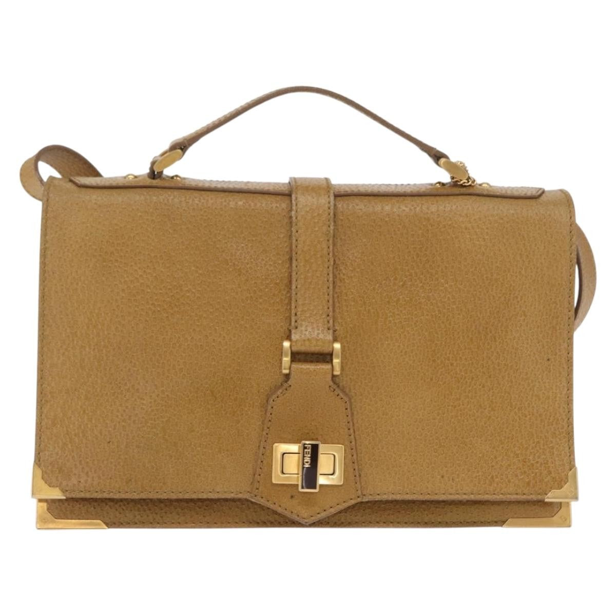 Fendi Classico No. 1 Zucca Canvas Brown Leather Handbag (Pre-Owned)
