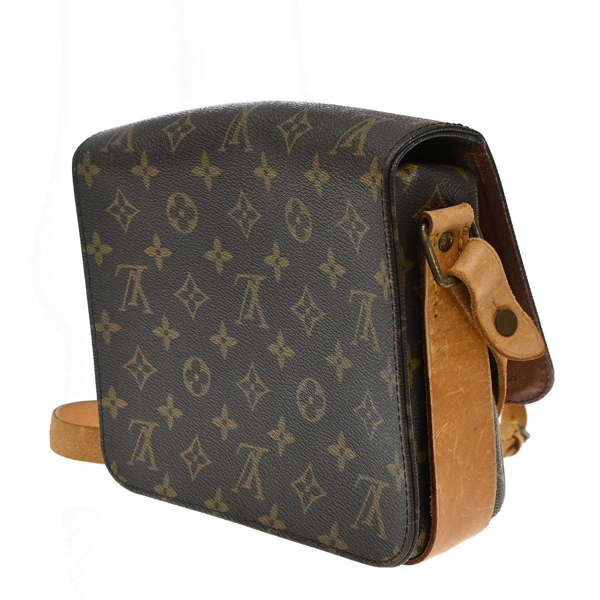 Louis Vuitton Cartouchiere Monogram Canvas Brown Canvas Shoulder Bag Bag (Pre-Owned)
