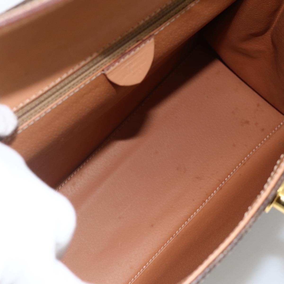 Celine Vintage Handbag Toile Céline Brown Canvas Handbag (Pre-Owned)