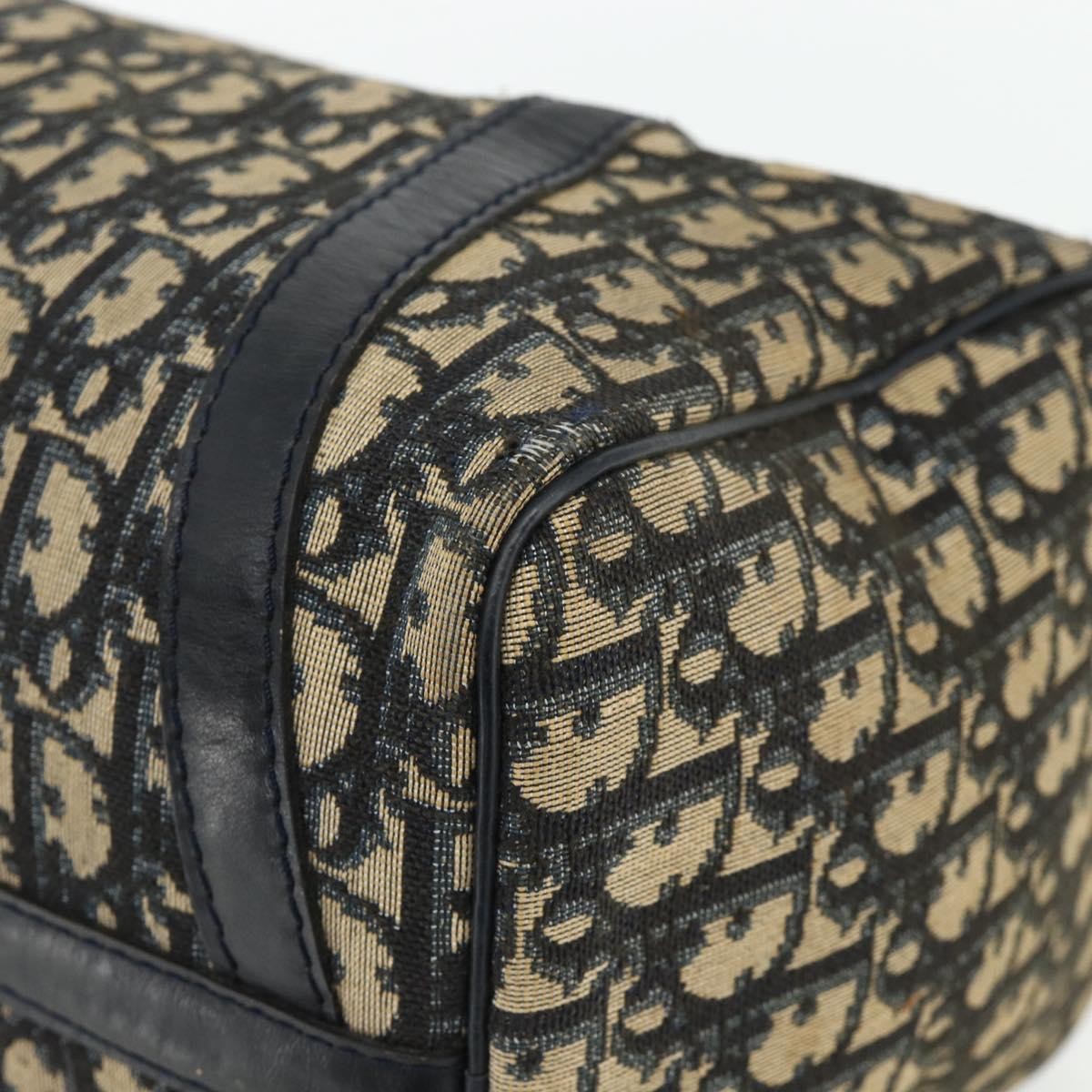 Christian Dior Vintage Trotter Boston Diorissimo Canvas Navy Canvas Handbag (Pre-Owned)