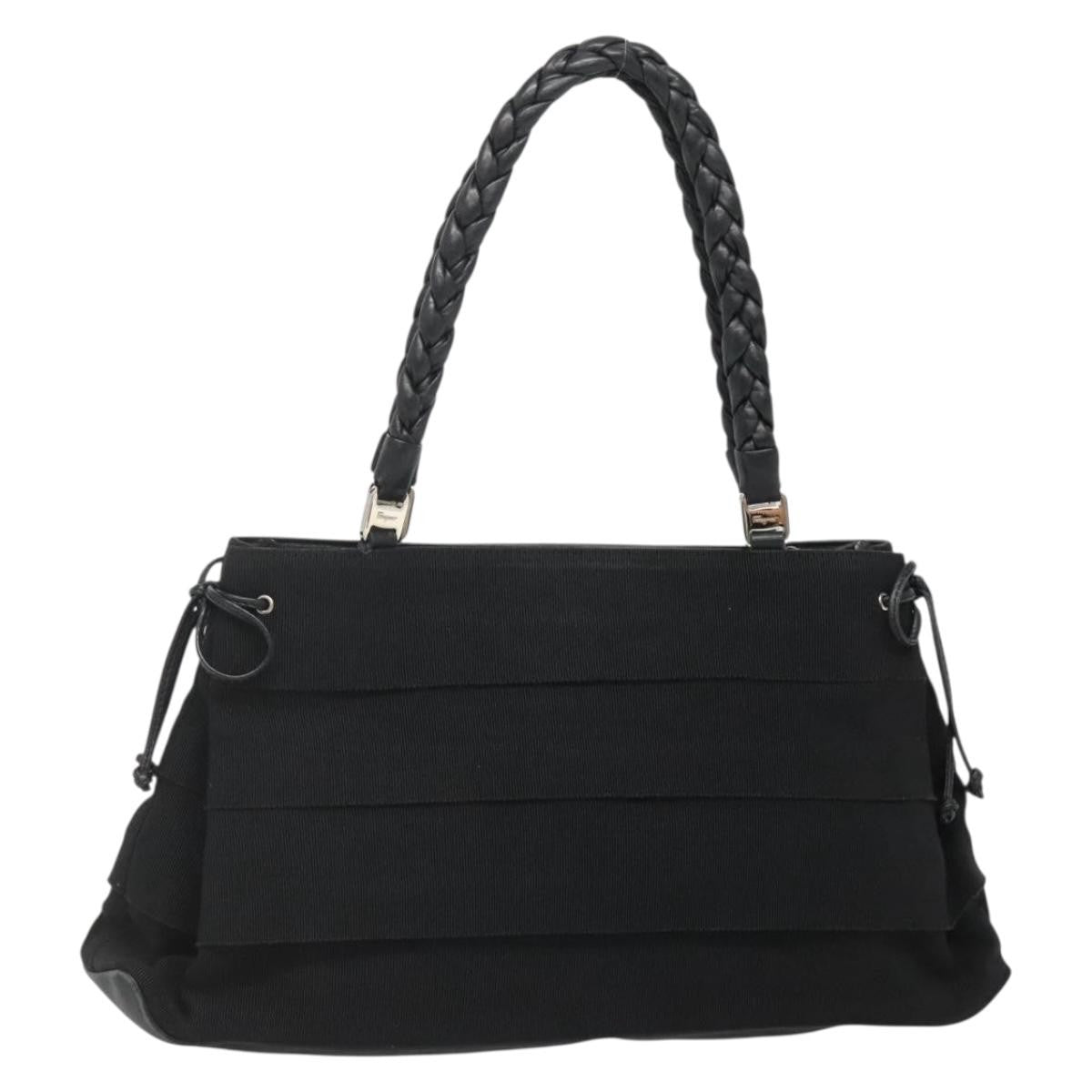 Salvatore Ferragamo Vala Tote Canvas Black Canvas Tote Bag Bag (Pre-Owned)