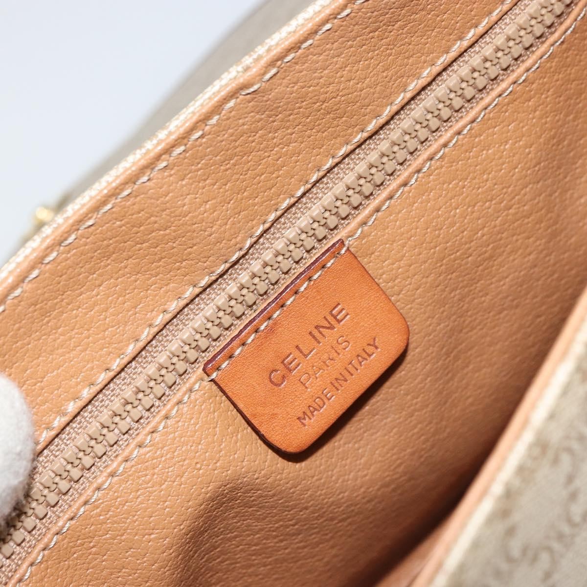 Celine Macadam Shoulder Pvc Leather Beige Pvc Shoulder Bag Bag (Pre-Owned)