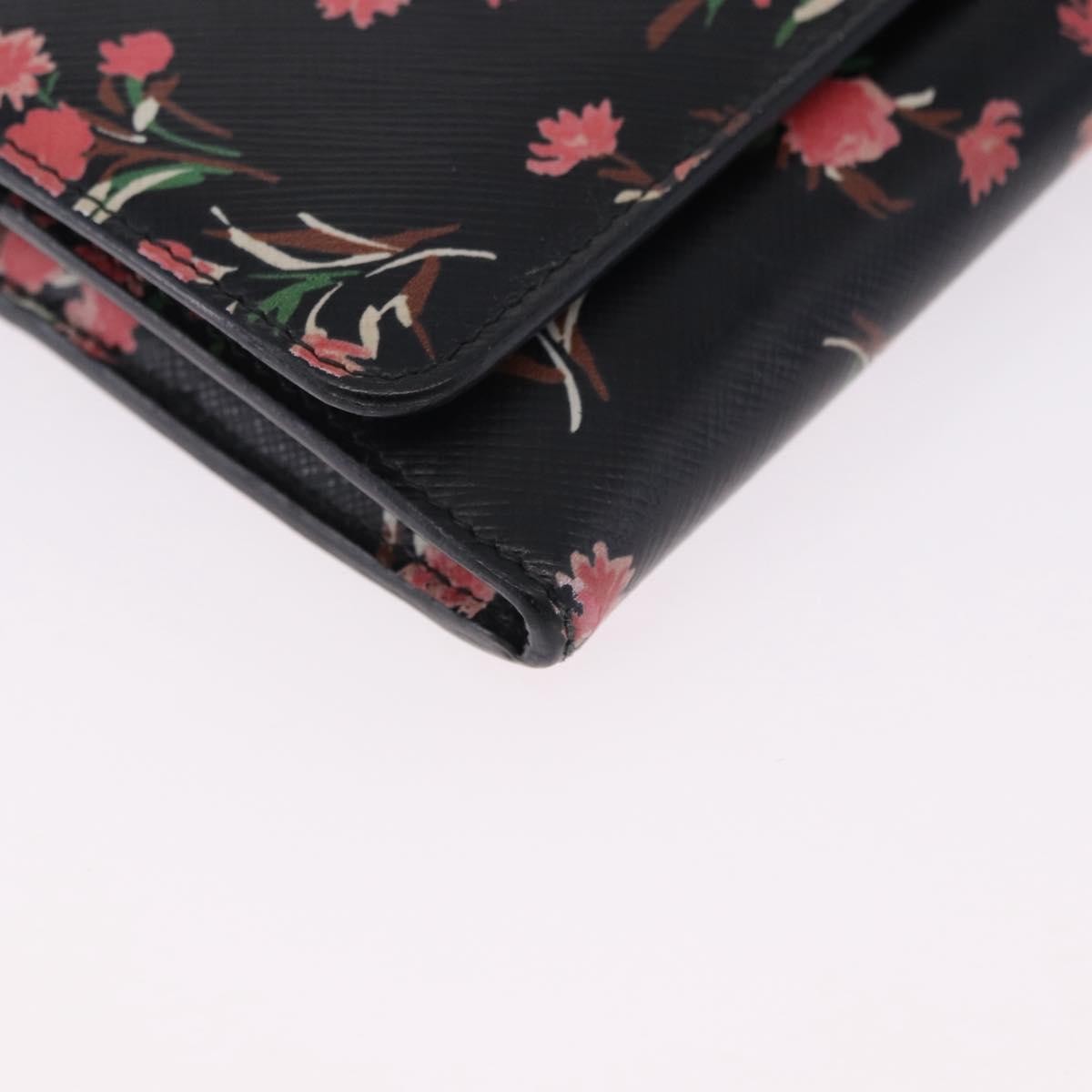 Prada Saffiano Leather Black Leather Wallets Accessory (Pre-Owned)