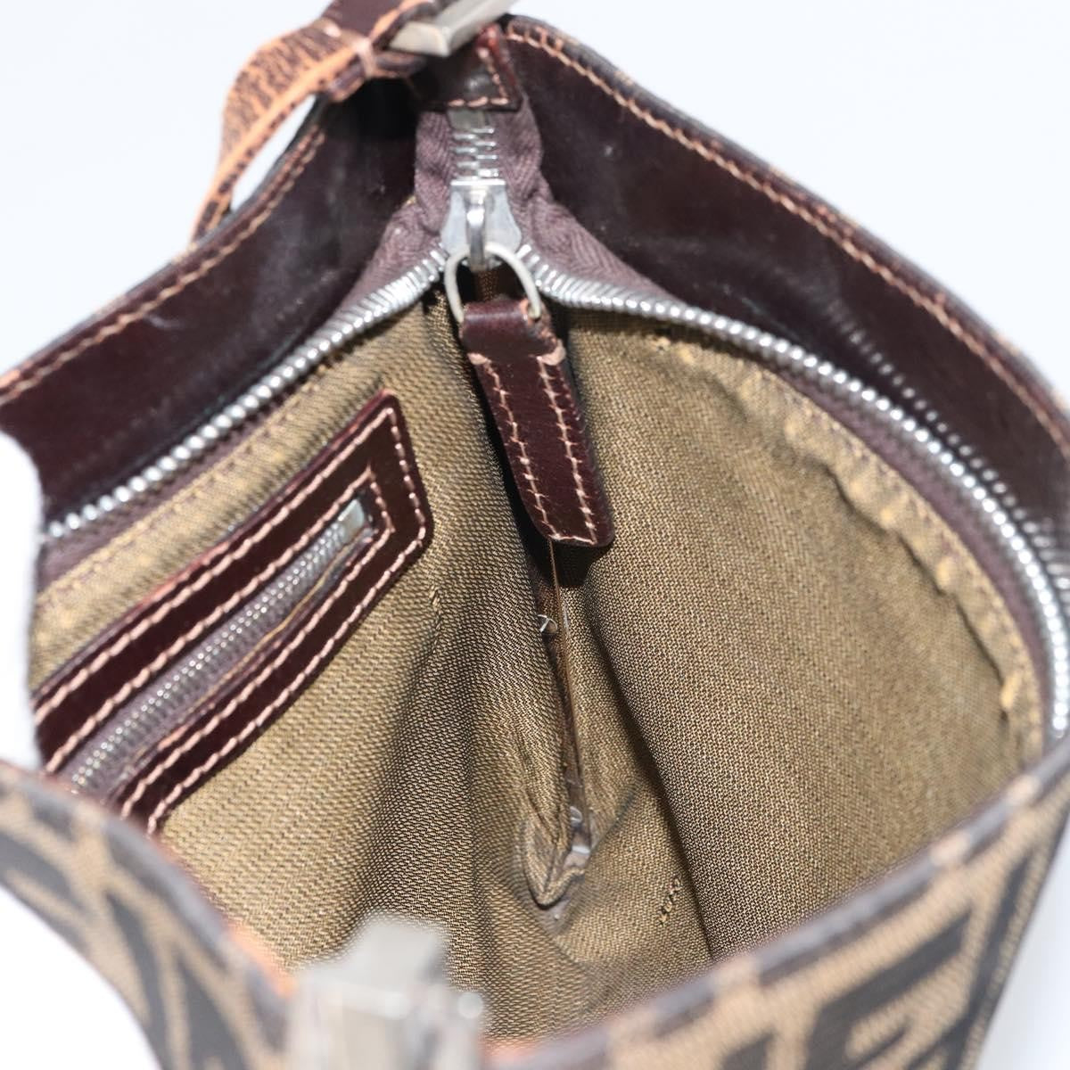 Fendi Vintage Shoulderbag Canvas Brown Canvas Shoulder Bag Bag (Pre-Owned)
