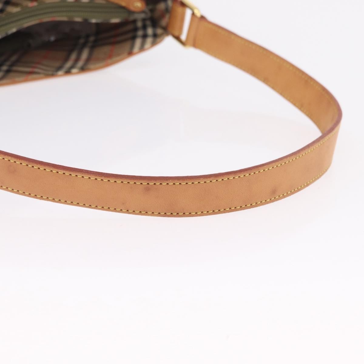Burberry Shoulder Bag Nova Check Coated Canvas Khaki Canvas Shoulder Bag Bag (Pre-Owned)