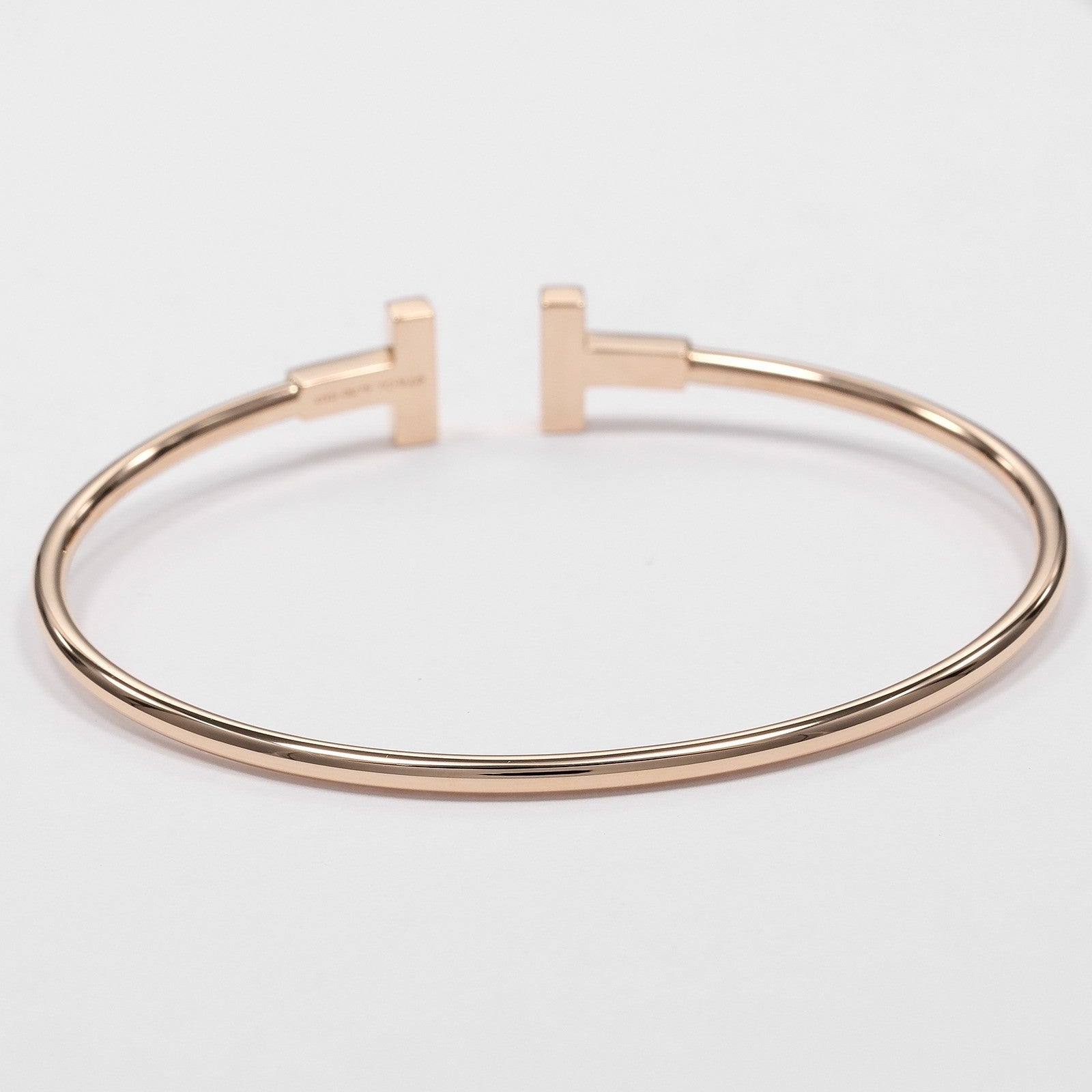Tiffany & Co. T Wire 18K Rose Gold With Diamonds Gold Pink_Gold Bracelet Jewelry (Pre-Owned)