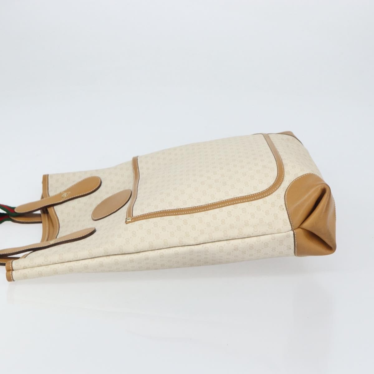 Gucci Vintage Tote Canvas White Pvc Tote Bag Bag (Pre-Owned)