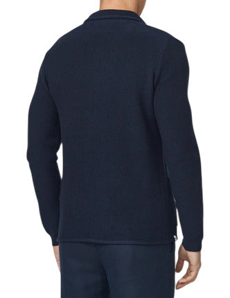 Fred Mello Elegant Dark Blue Cotton Sports Men's Jacket