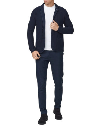 Fred Mello Elegant Dark Blue Cotton Sports Men's Jacket