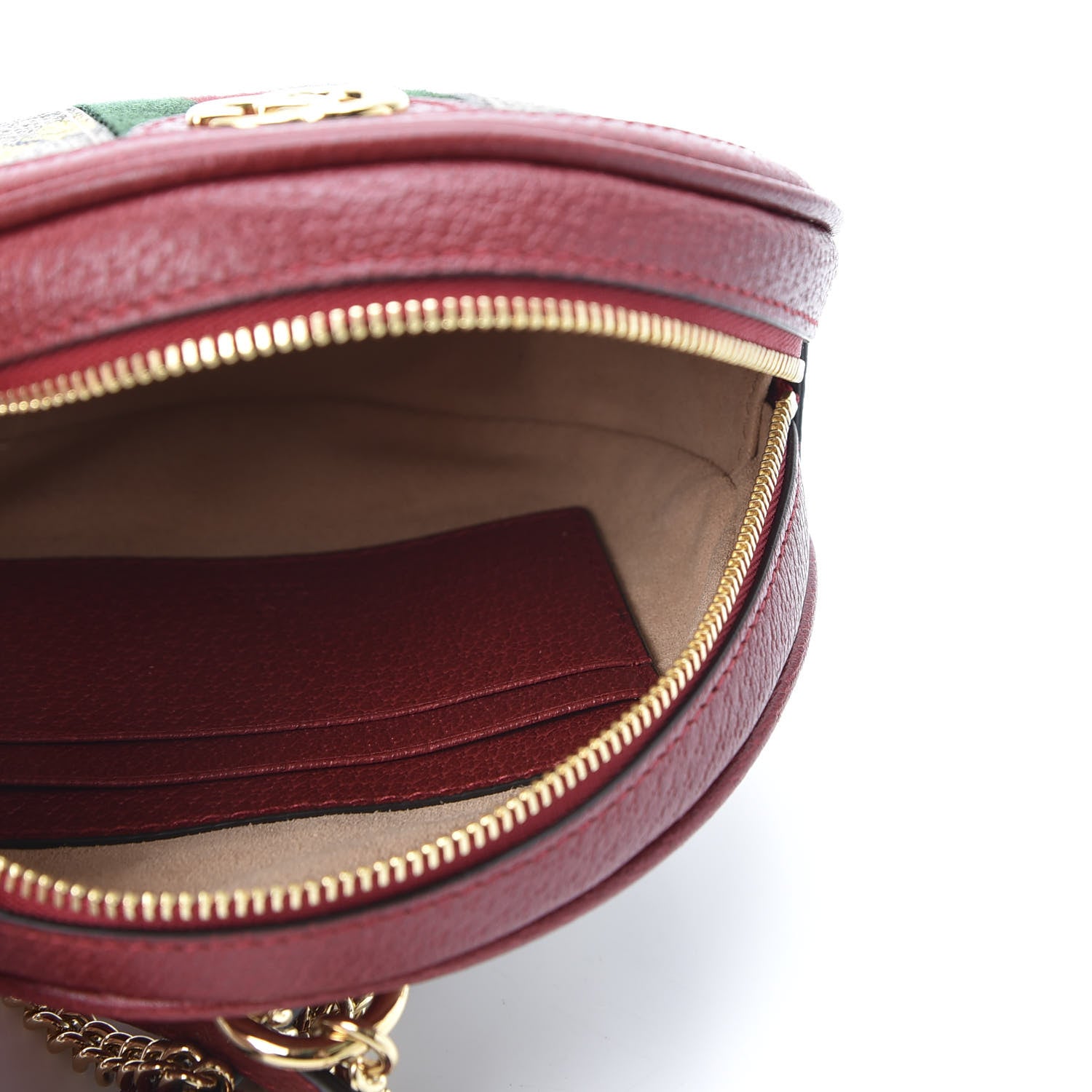 Gucci GG Supreme Monogram Web Flora Mini Ophidia Round Backpack Red