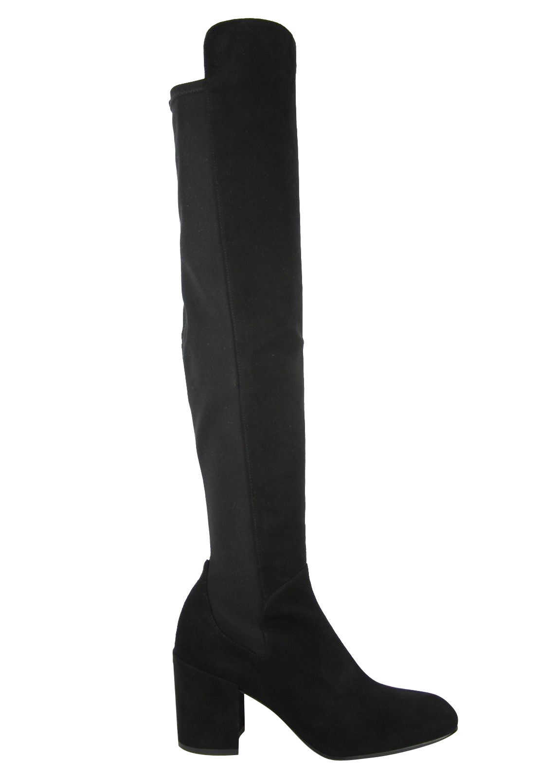 Stuart Weitzman Women's Halftime Stretch-Crepe Black Suede Over-The-Knee Boot