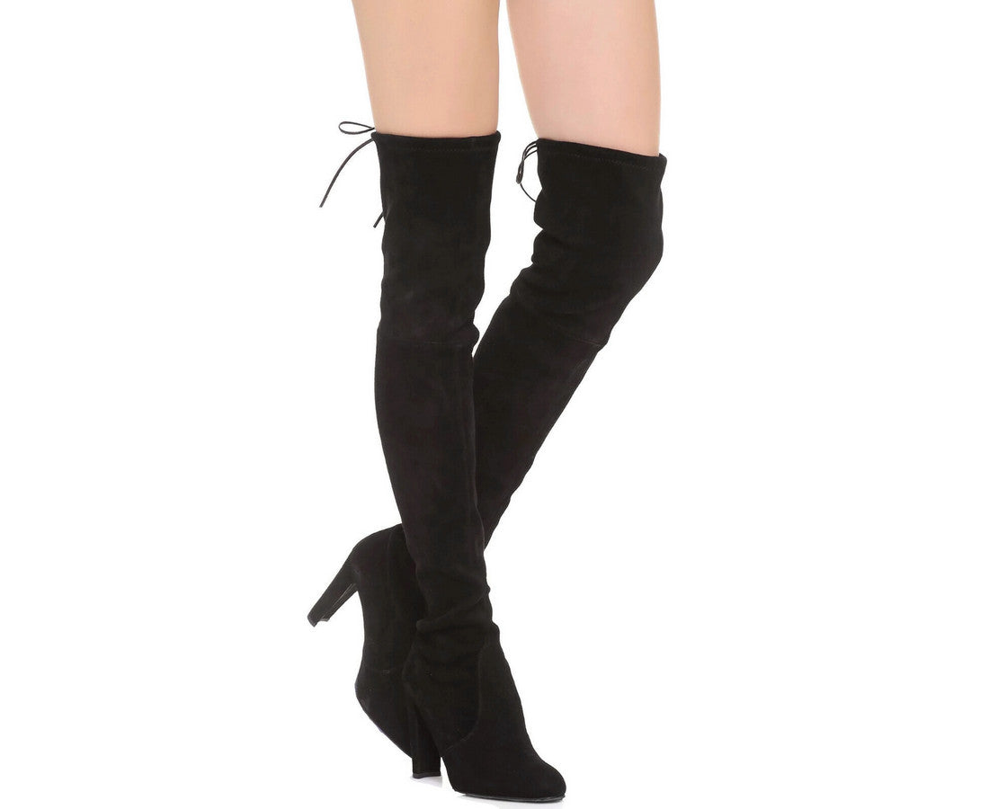 Stuart Weitzman Women's Highland Black Suede Over-the-knee Boot