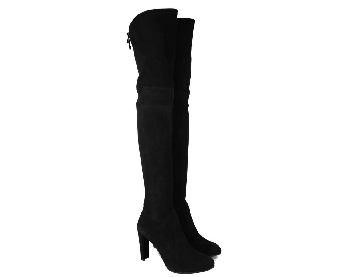 Stuart Weitzman Women's Highland Black Suede Over-the-knee Boot