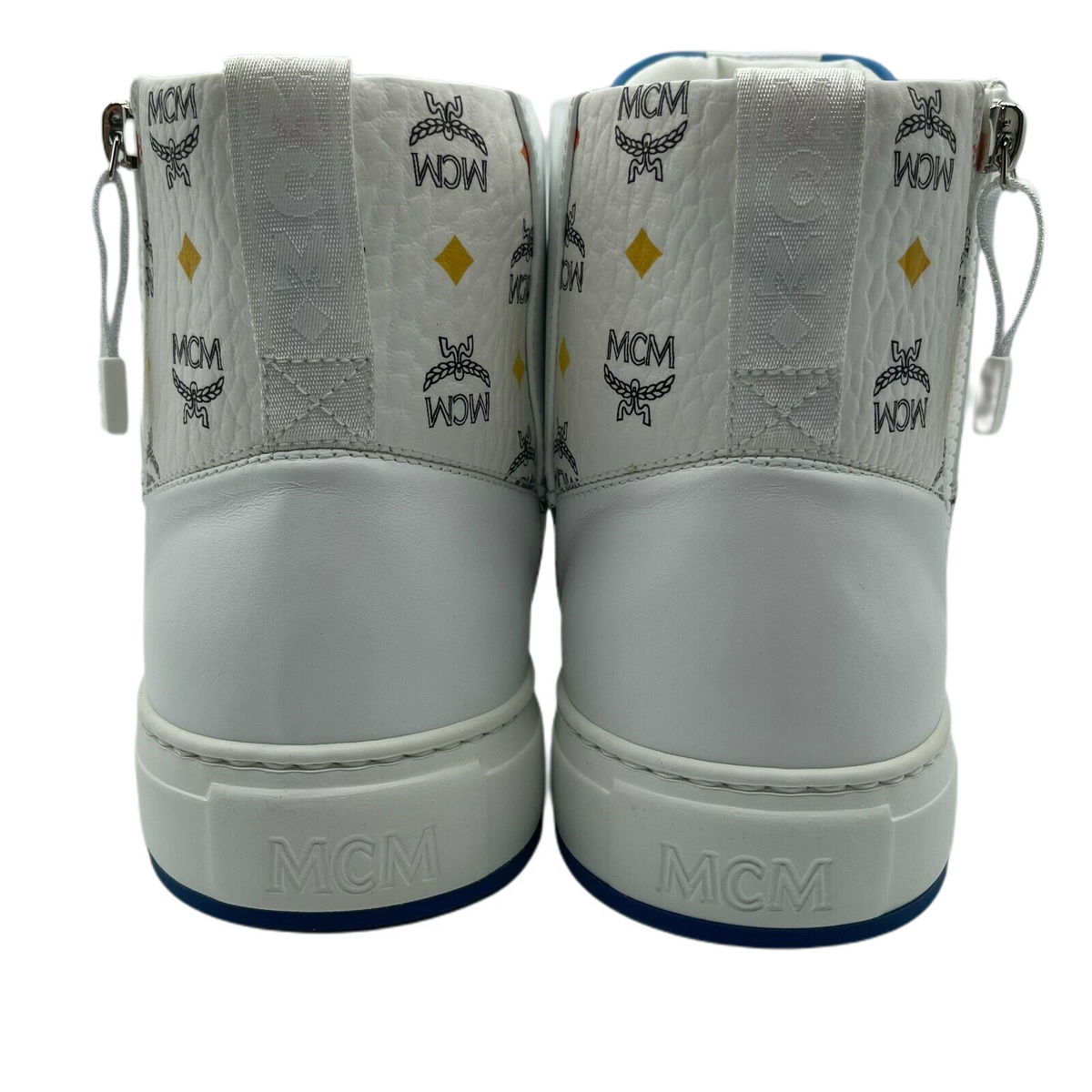 MCM Men's White Leather Rainbow Spectrum Hi Top Sneaker