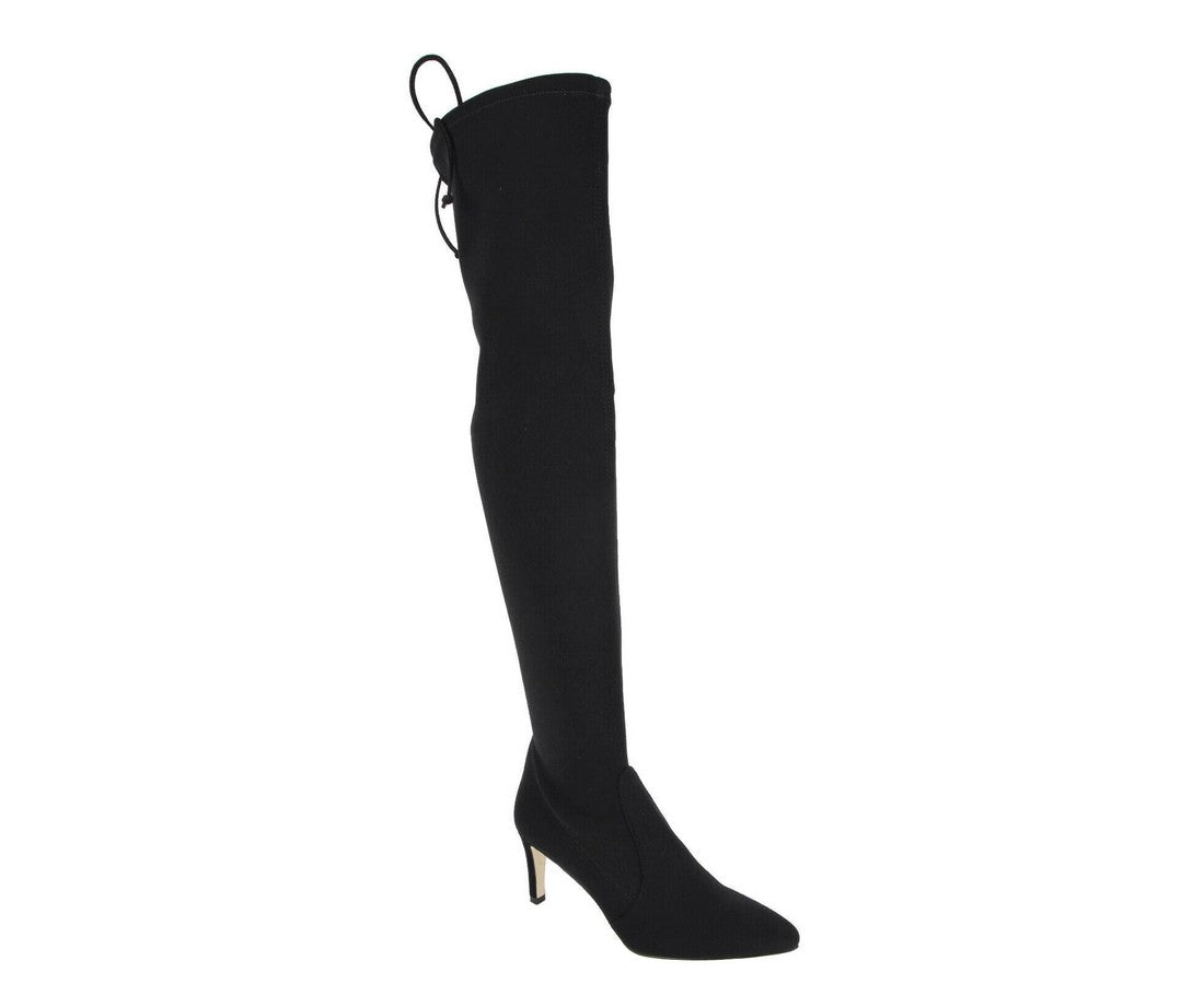 Stuart Weitzman Women's Black Stretch Fabric Lycra Over the Knee Boot