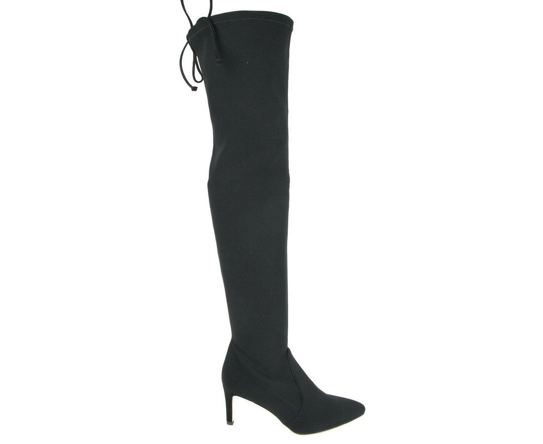 Stuart Weitzman Women's Black Stretch Fabric Lycra Over the Knee Boot