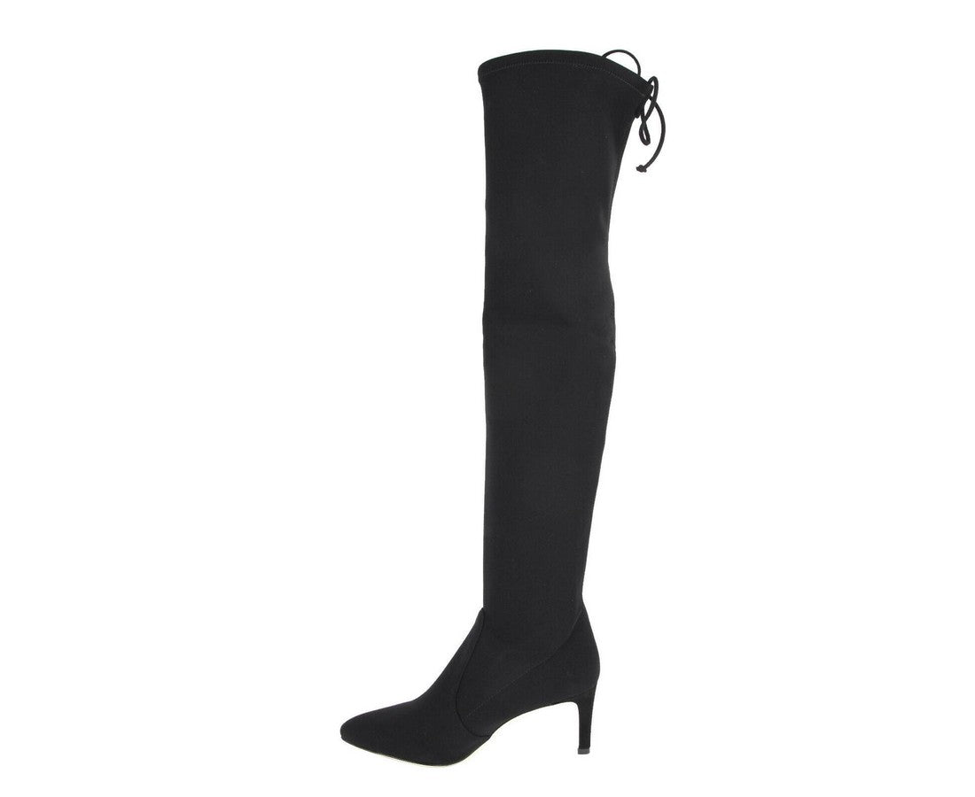 Stuart Weitzman Women's Black Stretch Fabric Lycra Over the Knee Boot