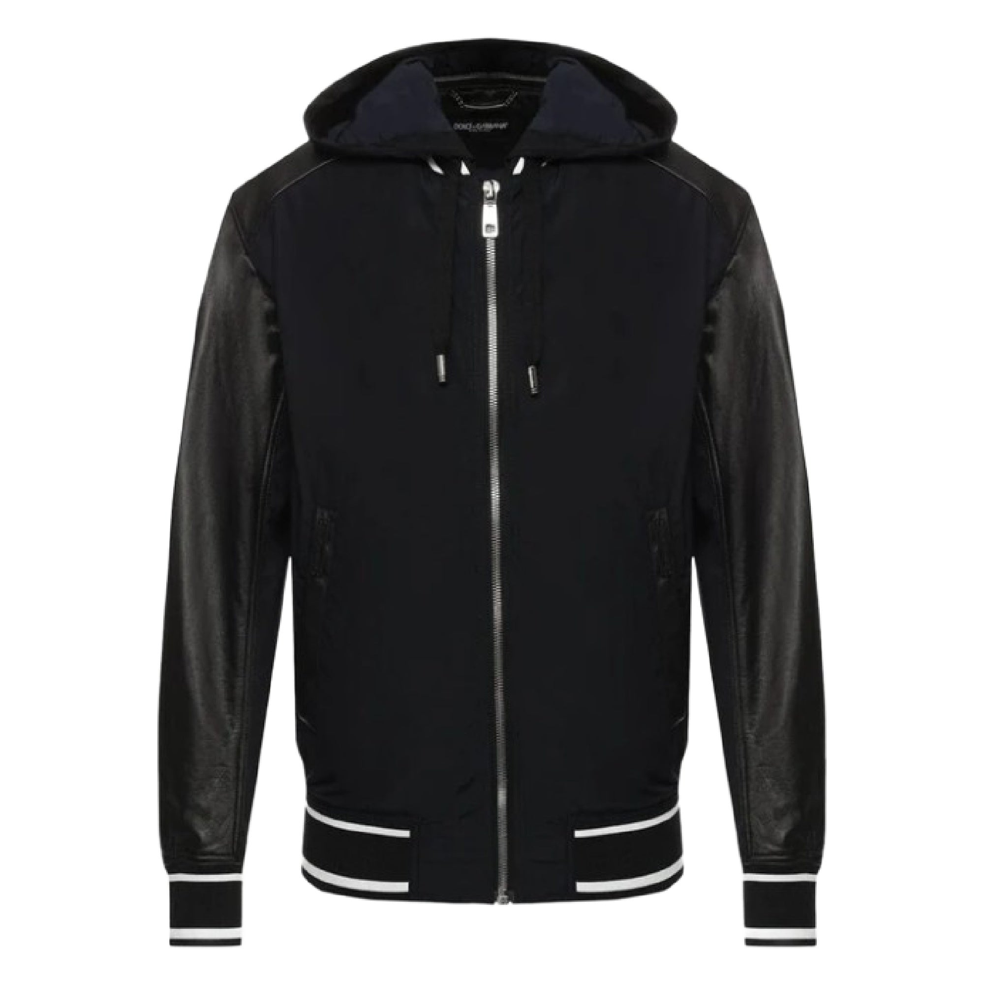 Dolce & Gabbana Men's Black Hooded Bomber Jacket (Pre-Owned)