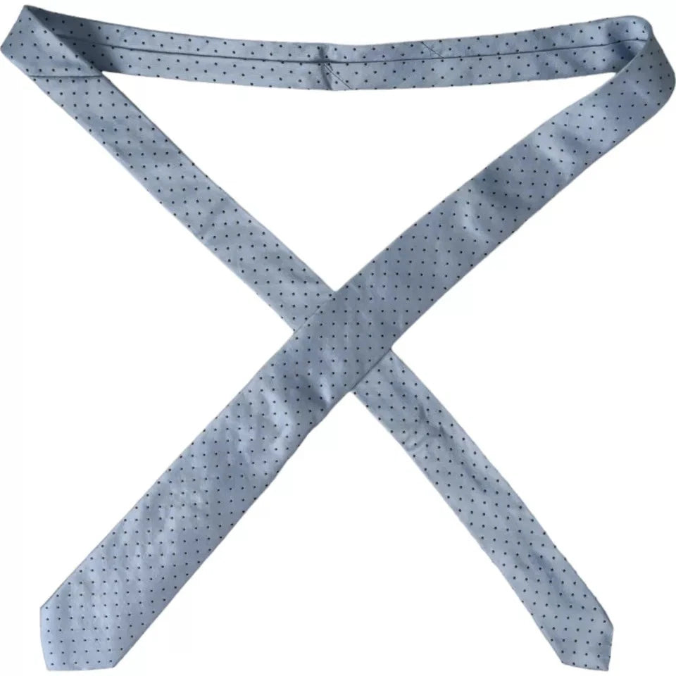 Dolce & Gabbana Light Blue Polka Dot Silk Adjustable Men Men's Tie