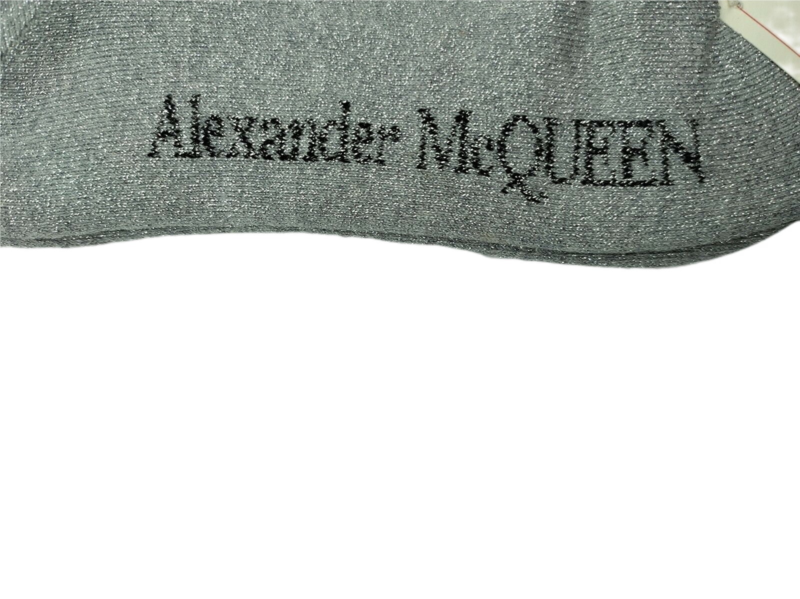 Alexander McQueen Women's Light Grey Metallic Mid-Calf Socks L