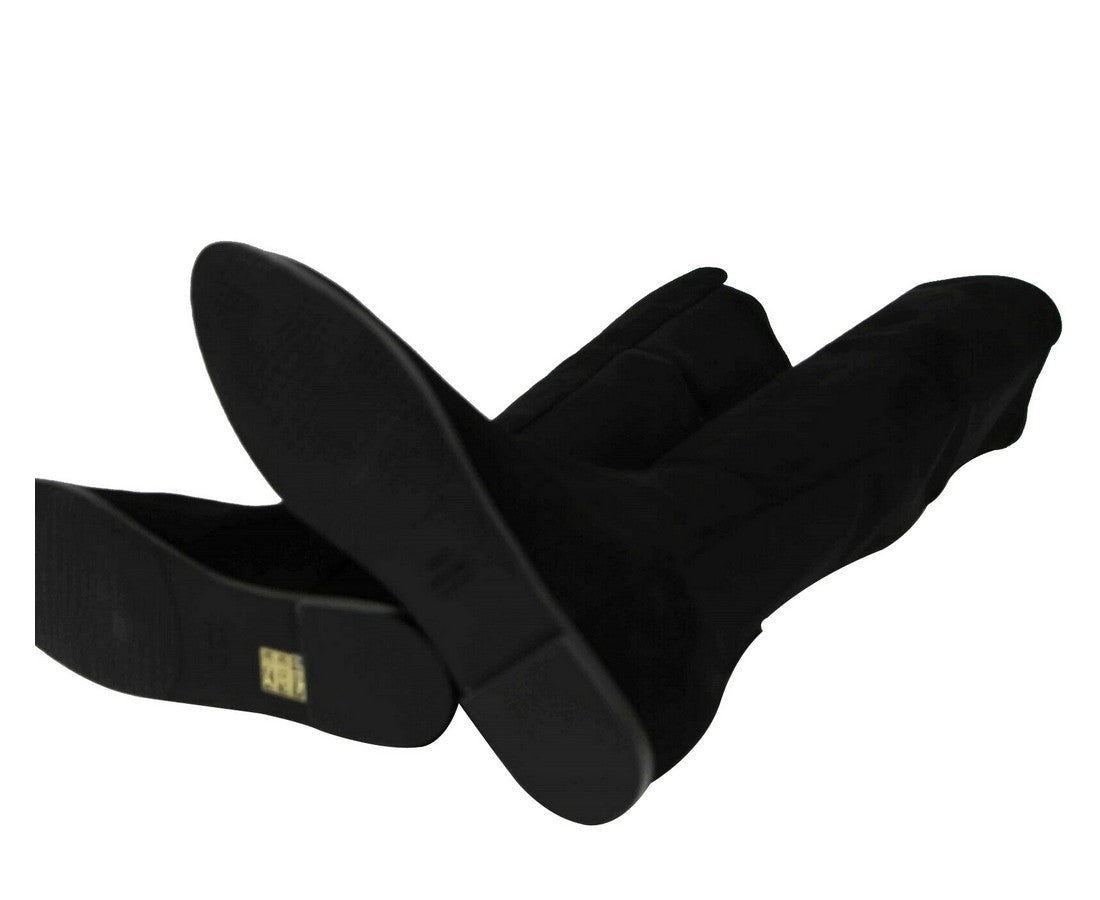 Stuart Weitzman Women's Black Mainline Suede Hidden Wedge Knee-High Boot