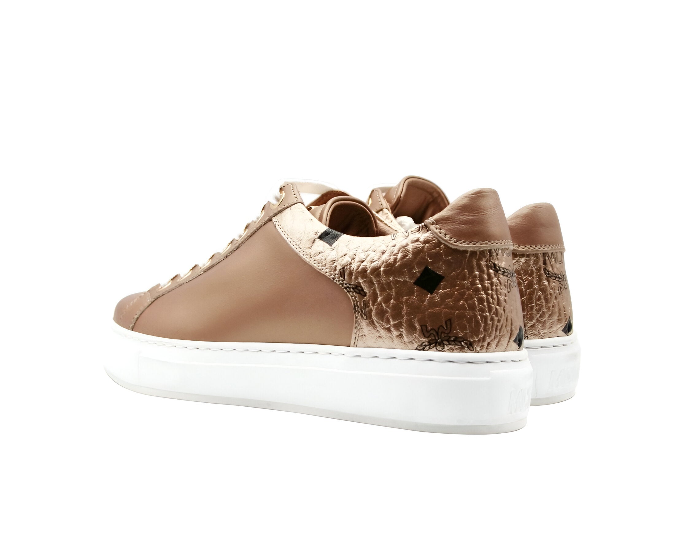 MCM Women's Rose Gold Leather Low Top Sneakers (35 EU / 5 US)