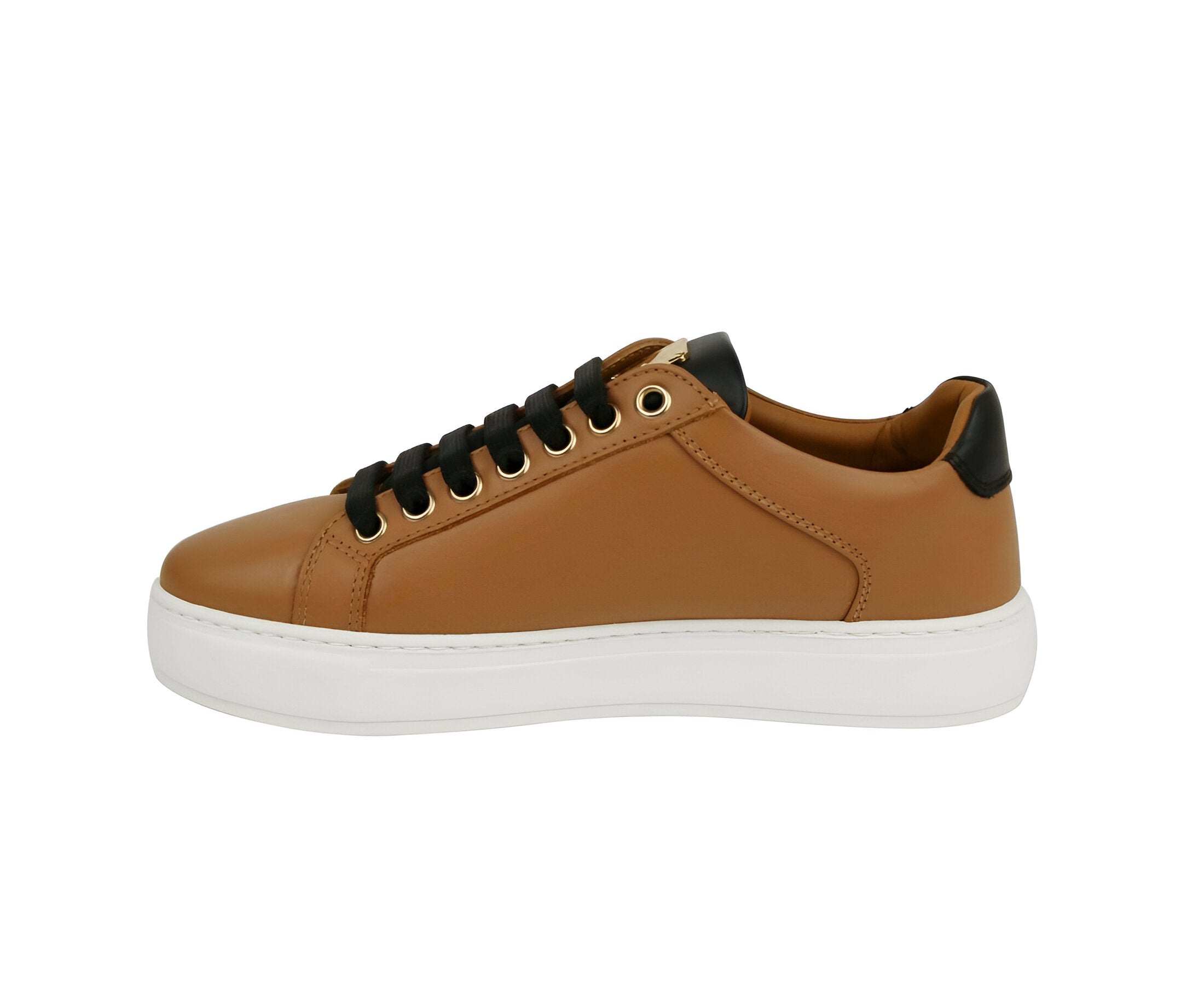 MCM Women's Cognac Brown Visetos Leather Rabbit Print Sneakers MES9AMM76CO0