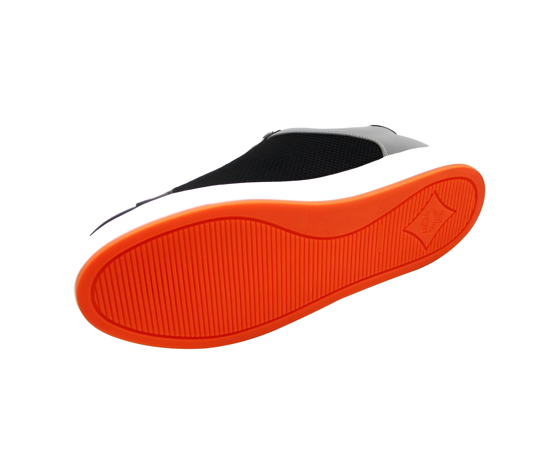 MCM Women's Black Leather Silver Reflective Canvas Sneaker (36 EU / 6 US)