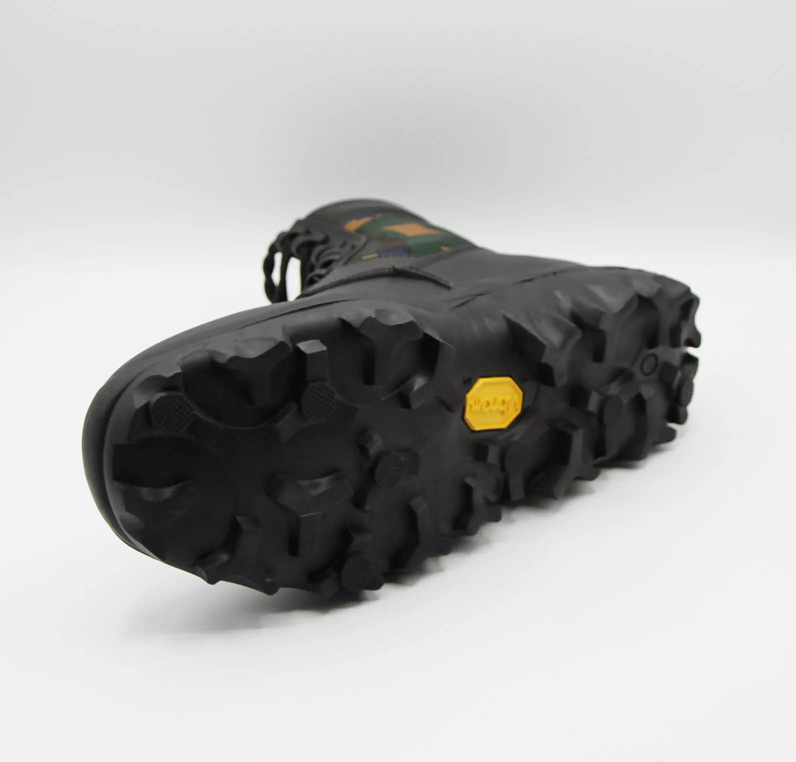 MCM Men's Black Leather Jungle Green Camouflage Boots 41/US 8