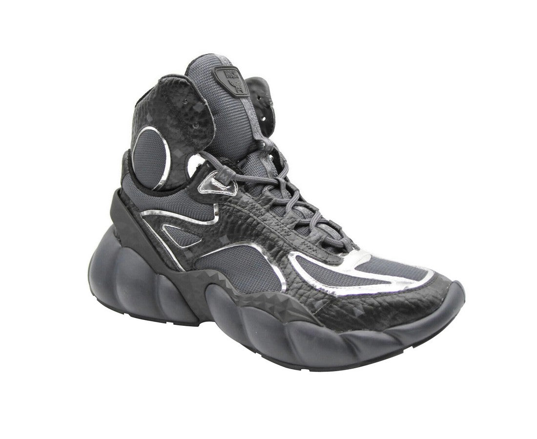 Mcm Men's Black Luft Collection Visetos Coated Canvas Sneaker