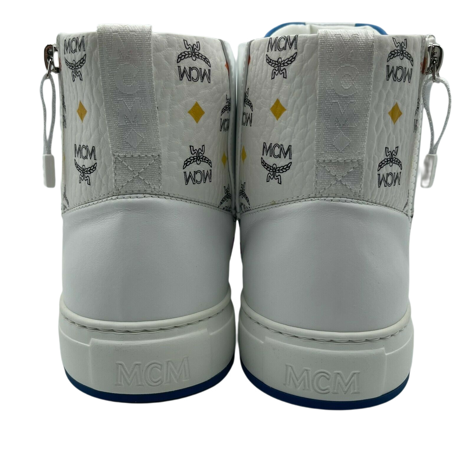 MCM Men's White Leather Rainbow Spectrum Hi Top Sneaker