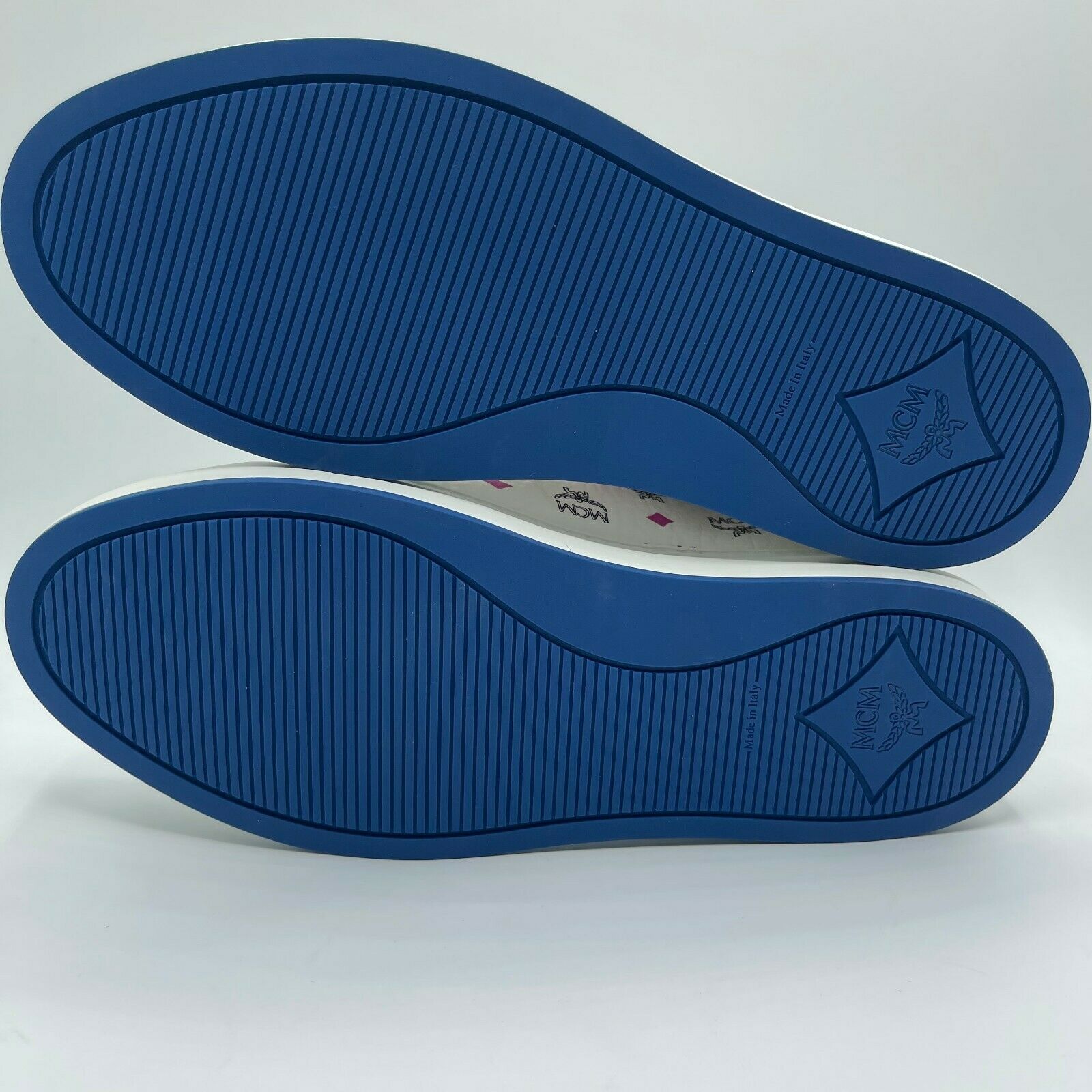 MCM Men's White Leather Rainbow Spectrum Hi Top Sneaker