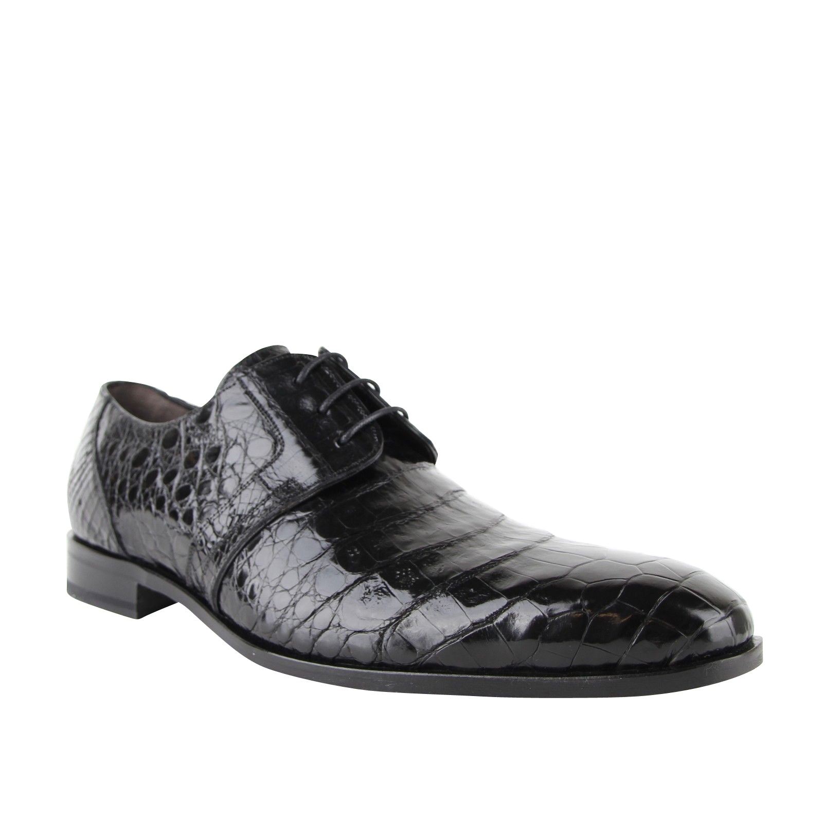 Mezlan Men's Derby Lace Up Black Crocodile Dress Shoes (9.5 US)