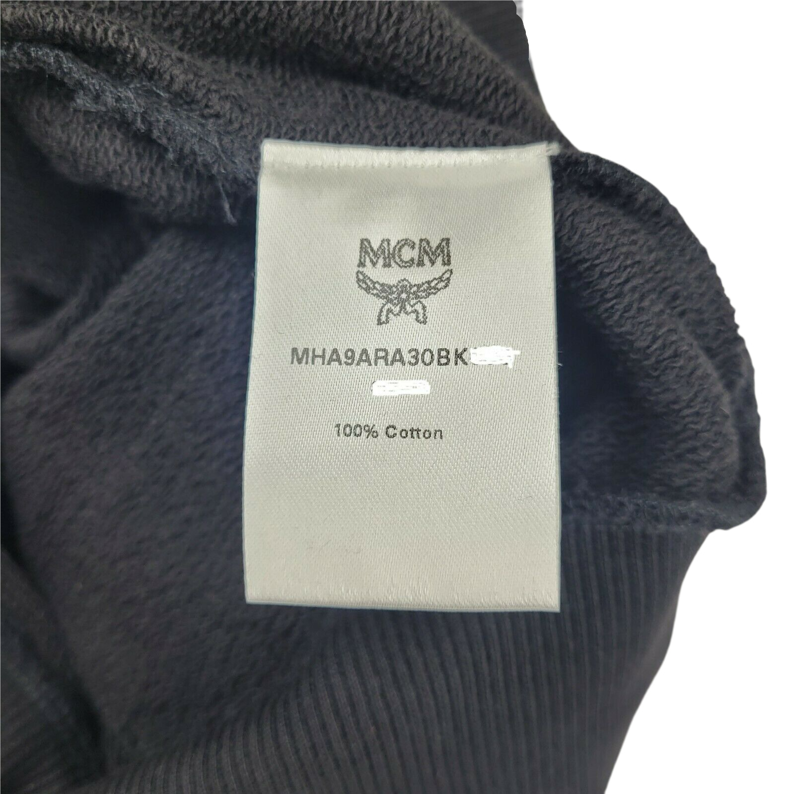 MCM Men's Black Cotton Rubber Logo Oversized Pullover Sweater (Regular; S)