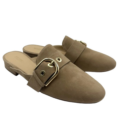 Michael Kors Women's Dark Khaki Suede Cooper Slide Sandal