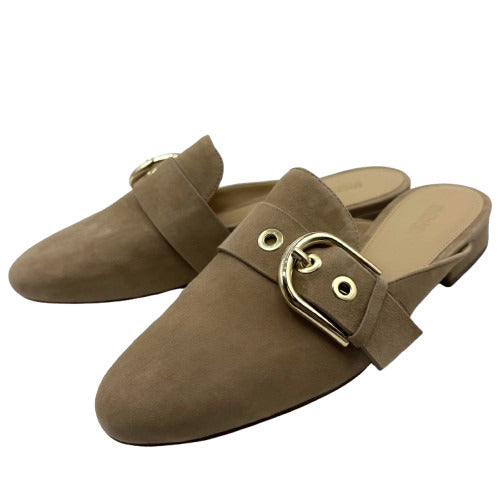 Michael Kors Women's Dark Khaki Suede Cooper Slide Sandal