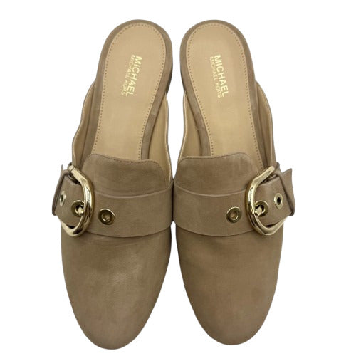 Michael Kors Women's Dark Khaki Suede Cooper Slide Sandal