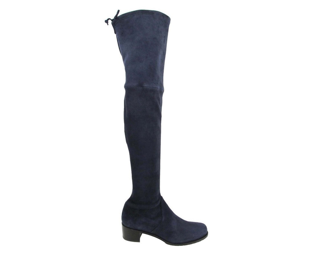 Stuart Weitzman Women's Midland Nice Blue Stretch Suede Knee High Boot