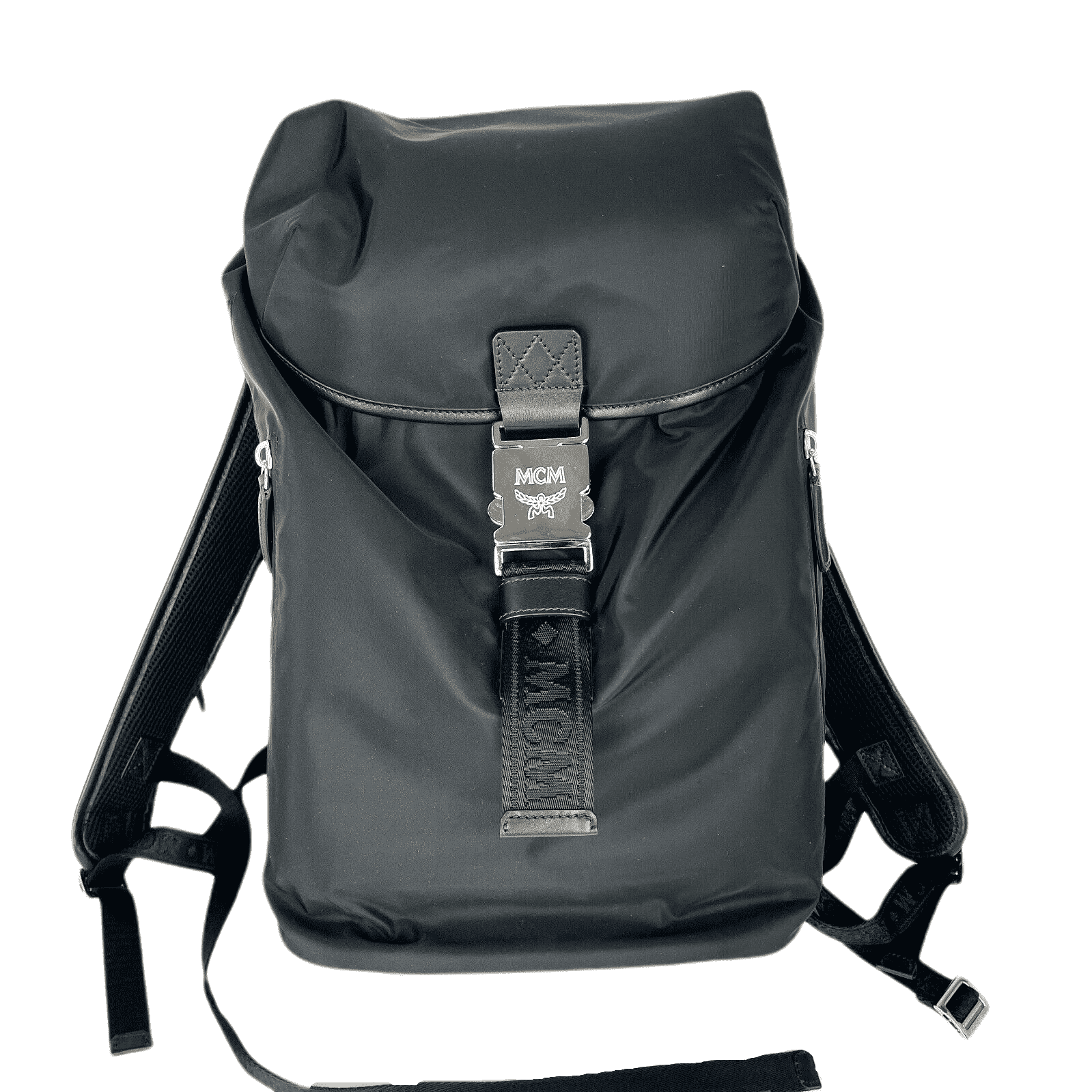 MCM Black Nylon Luft Hoodie with Detachable Hood Backpack