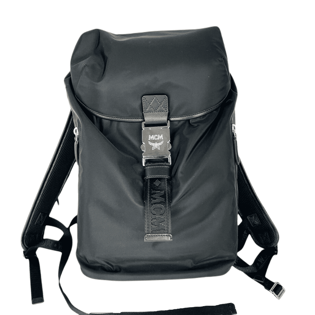 MCM Black Nylon Luft Hoodie with Detachable Hood Backpack