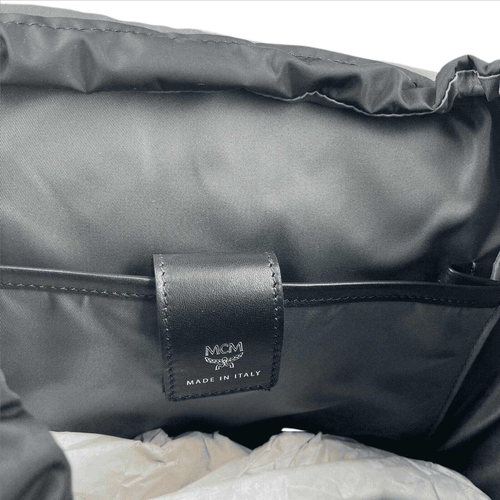 MCM Women's Black Nylon Luft Hoodie Backpack with Detachable Hood