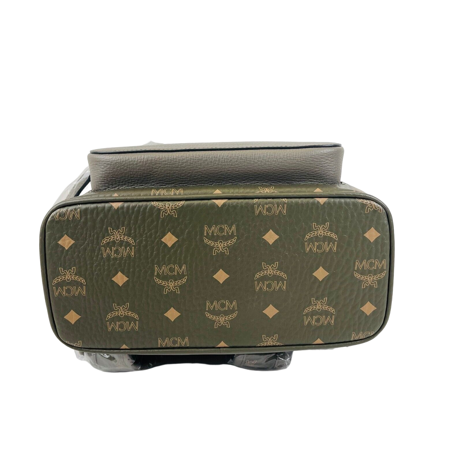 MCM Men Green Sea Turtle Visetos Coated Canvas Small Backpack